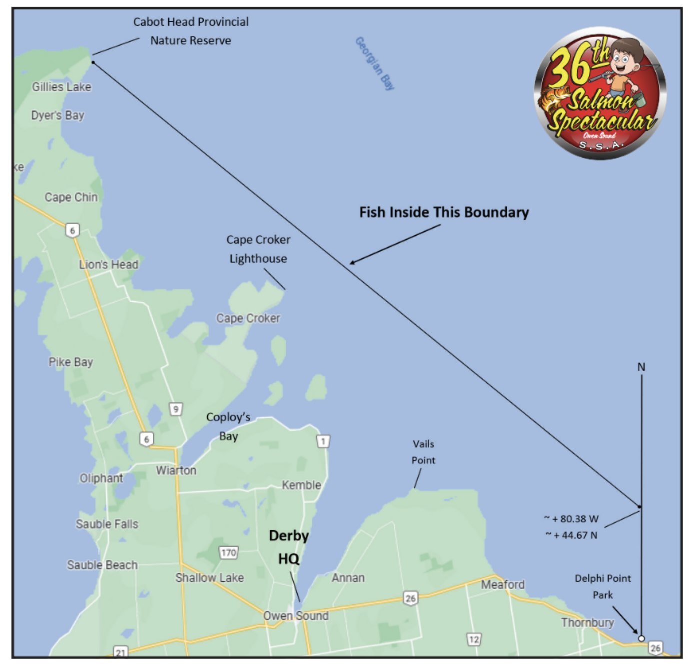 owen sound fishing derby fishing boundary 2024